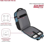SwissGear Travel Tech Pro Laptop Backpack – Fits Laptops up to 16” – ScanSmart TSA-Friendly Backpack with Multiple Organizer Pockets – Blue