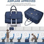 Large Women Travel Duffle Bag - Carry on Overnight Bag Weekend Travel Duffel Tote Bag Yoga Gym Bag with Wet Pocket Toiletry Weekender Overnight Bag for Travel Business Trips Sport Hospital Navy