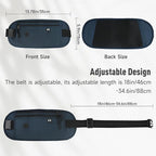 FuninCrea Waterproof Hidden Money Belt for Travel, Anti-Theft Belt Bag with RFID Blocking Function Adjustable Slim Waist Bag with 2 Zipper Pockets and 1 Back Pocket for Men and Women (Style l, Black)