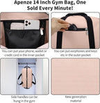 Apenze Small Gym Bag 14 inch lightweight Carry On Mini Duffel Bag for Travel Sport - Pink