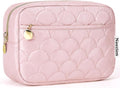 Noozion Makeup Bag Travel Toiletry Bag, Puffy Padded Cosmetic Bag for Women, Makeup Organizer Case, Wide-open Pouch Purse, Travel Essentials