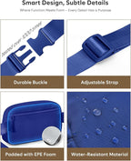 Pritent Fanny Packs for Women Cross Body Bag Waterproof Belt Bag with Adjustable Strap and Zipper Back Pocket Small Crossbody Bags Fashion Waist Packs for Workout Travelling(Blue)