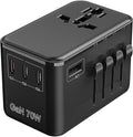 Universal Travel Adapter 70W GaN - International Power Adapter 3 USB C 1 USB A, Worldwide Travel Essentials, European Travel Plug Adapter for Laptop, Phone, Type C/G/D/I/A