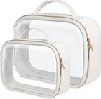PACKISM Clear Makeup Bag - TSA Approved Toiletry Bag for Carry-on & Checked Luggage, Water Resistant Car Storage Organizer with Reinforced Seams
