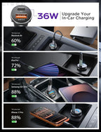 LISEN Car Charger USB C, 69W Cigarette Lighter USB Charger Adapter, Car Accessories Gifts for Men, Mini USBC Cars Fast Charging Adapter USBC Type C 12V Plug Outlet, for iPhone 17 Pro Max 16 15 14 13