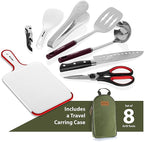 Wealers Camp Kitchen Cooking Utensil Set Travel Organizer Grill Accessories Portable Compact Gear for Backpacking BBQ Camping Hiking Travel Cookware Kit Water Resistant Case