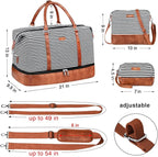 IBFUN Weekender Bags for Women, 21" Weekender Travel Bag, Travel Duffle Bag with Shoe Compartment Carry on Overnight Duffel Bag for Weekend Travel Business Trip, 3PCS