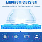 Gel Seat Cushion for Long Sitting Pressure Relief (Super Large & Thick) - Non-Slip Gel Chair Cushions for Back,Sciatica,Tailbone Pain Relief - Seat Cushion for Office Desk Chair,Car Seat,Wheelchair