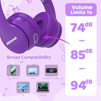 MIDOLA Kids Bluetooth Headphones 68H Play Time,Volume Limit 85/94dB, Foldable Lightweight Wireless Over-Ear Headphone for Kid Toddler Child Pad Tablet,Headsets with Built-in Mic Purple