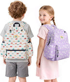STEAMEDBUN Corduroy Kids Backpack for Girls and Boys 5-8: Girls Backpack for Elementary Kindergarten - 15 inch Cute Backpacks for Kids - Floral
