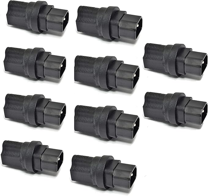 Ceptics IEC USA NEMA 5-15R to IEC 60320-C14 Adapter Plug - ETL Certified - Industrial Grade (IG-320-10PK),Black
