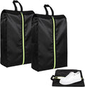 2 PCS Smell Proof Shoe Bags for Travel, Cleat Bags for Sports Smell Proof with Zipper and Handle, Large Capacity Odor-Resistant Soccer Cleats Bag, Shoe Bag for Travel Women, Basketball, Soccer(Black)