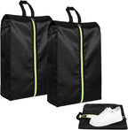 2 PCS Smell Proof Shoe Bags for Travel, Cleat Bags for Sports Smell Proof with Zipper and Handle, Large Capacity Odor-Resistant Soccer Cleats Bag, Shoe Bag for Travel Women, Basketball, Soccer(Black)
