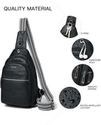 LATMAP Sling Bag For Women Faux Leather Small Casual Daypack Backpack Fanny Pack Crossbody Chest Bags Purse