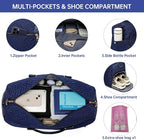 Duffle Bag for Travel, Weekender Bag with Shoe Compartment, Carry On Overnight Bag for Women with Toiletry Bag, Gym Bag with Wet Pocket, Hospital Bags for Labor and Delivery Beige