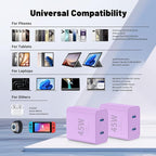 QZIIW iPhone 16 15 Pro Max Charger Fast Charging,45W Dual Port USB C Fast Charger Block [2-Pack] & Extra Long 60W 3/6/10/10FT USB C Cable - PD Quick Adapter 3.0 for iPhone 16 15/16 15Pro/16 15 Plus.