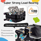 smilesun 20" Ride-On Suitcase for Kids, Cute Pattern, Lightweight Hardshell Carry-On Luggage with Double Spinner Wheels, TSA Lock for Boys & Girls（Black）