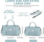 HYC00 Travel Duffel Bag,Carry-on Overnight Weekender Bags for Women,Sports Tote Gym Bag with Wet Pocket