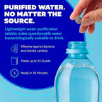 Potable Aqua Water Purification Tablets, Portable and Effective Water Purification Solution for Camping, Hiking, Emergencies, Natural Disasters and International Travel, Two 50ct Bottles, Blue