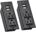 2-Pack Recessed Power Strip Desktop Power Grommet Conference in Desk Outlet Power Socket 2 Outlets &2 USB Ports 10 FT Extension Power Cord, ETL Listed