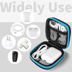 Earbud Case Portable EVA Carrying Case Storage Bag Cell Phone Accessories Organizer with Carabiner for Wired/Wireless Headphones, SD Memory Card, Camera Chips(Square, 5 Pack)