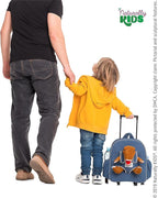【Upgraded】Toddler Luggage for Boys w Removable Dinosaur Toy | Side & Inner Pockets, Reflective Logo, Name Tag | Kids Rolling Backpack | Travel & Birthday Gifts for 3 4 5 6 Year Old