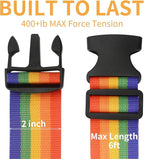 BILIONE Luggage Straps, 79" Long Belts Keep Suitcase Secure While Traveling, TSA Approved Add a Bag Premium Accessory for Travel Bag Closure (Orange, 8Pcs)