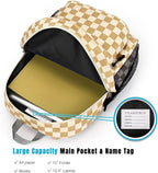 STEAMEDBUN Corduroy Kids Backpack for Girls Boys 3-8, Boys Girls Backpack for Elementary Kindergarten - Checkered