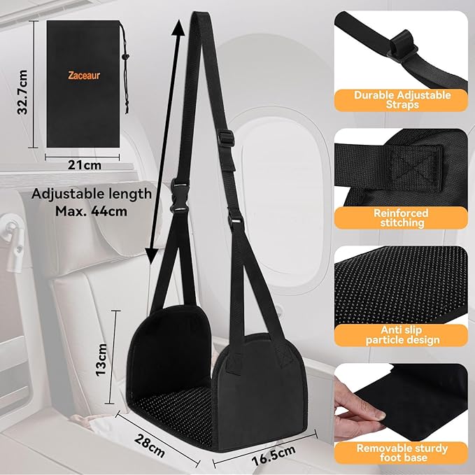 Airplane Foot Hammock - Foot Hammock for Plane Travel to Relax Your Feet, Anti Slip Airplane Foot Rest for Air Travel, Leg Hammock for Airplane Travel