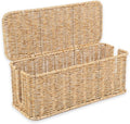 Cable Management Box, Handmade Rattan Cable Organizer with 2 Open Slots, Cord Hider for Power Strip, Router & USB Hub, Registered U.S. Design Patent (D1,112,102), 13" x 5.1" x 5.1", Natural