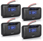 4PCS Gibbab 108W 4 Ports 12V RV USB Switch Outlet Voltmeter, 2*36W PD3.0 Type-C + 2*18W QC3.0 Quick Charge Panel Wall Mount Car Charger Socket Waterproof Multi-Port Adapter for Bus Marine Truck Boat