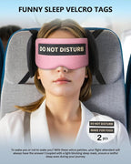 Travel Pillows for Airplanes, Airplane Pillow for Long Flights Sleeping with Eye Mask, 360° Support Plane Head Strap Travel Essentials for Air Travel Sleep Neck Upright, Stop Head Nodding(Pink)