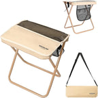 16" Extra Tall XL Portable Chair for Adults, Collapsible Purse Chair Heavy Duty Camp Seat with 3 Storage Pockets for Fishing Hiking Gardening, Lightweight Travel Purse Stool