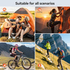 Solar-Charger-Power-Bank - 20000mah Solar Powered Battery Charger Cell Phone,20W Fast Charging Built in Cables,Camping Essentials Portable External Battery Pack Compatible with Multiple Devices