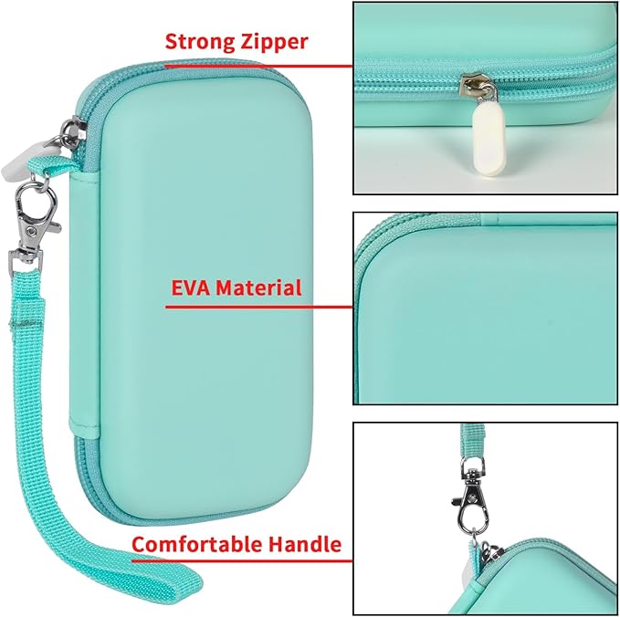 casmilee Case for Anker Magnetic Battery 10,000mAh Foldable Wireless Portable Charger, 633/622/621/321 5,000mAh Power Bank (MagGo) Holder, Storage for Baseus Power Delivery -Case Only (Green, Medium)