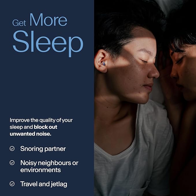 Alpine SleepDeep Mini - Soft Ear Plugs for Sleeping and Concentration - New 3D Oval Shape and Noise Reducing Gel for Better Attenuation - 27dB - Ideal for Side Sleeper - 1-Pair Reusable: S
