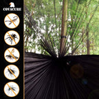 Covacure Camping Hammock - Lightweight Double Hammock, Hold Up to 772lbs, Portable Hammocks for Indoor, Outdoor, Hiking, Camping, Backpacking, Travel, Backyard, Beach (Black)