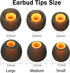 Silicone Replacement Earbud Covers Fit Most in-Ear Earbuds(Inner Hole 3.8mm -5.1mm) Headphone Ear Tips 9 Pairs S M L