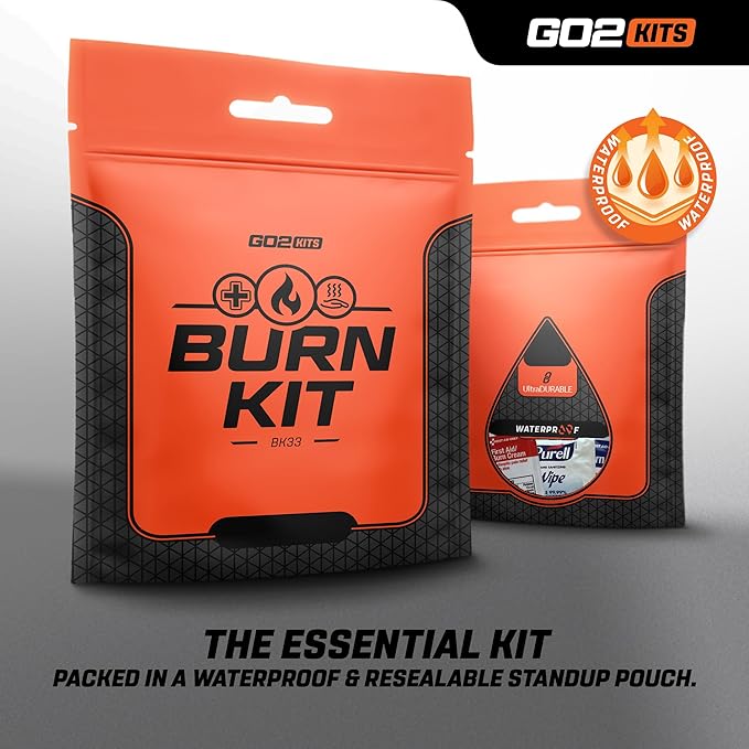 Advanced Burn Kit, Comprehensive Burn First Aid Kit with Dressings, Burn Cream & Gauze, Portable First Aid Kit for Home, Office, Car & Travel, 1-Pack (BK33)