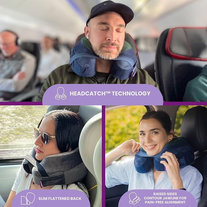 Cabeau Softest Neck Pillow for Travel – Evolution Earth Deluxe – 360° Head, Neck and Chin Support for Sleeping – Sustainable Memory Foam - Removable, Washable Cover with Compact Carrying Case (Terra)
