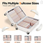 Veken 6/9/11 Set Compression Packing Cubes for Travel Essentials,Compressible Expandable Large Luggage Suitcase Organizer Bags for Clothing,Durable Space Saver Storage Bags(Beige)