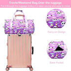 Gym Travel Duffle Bag for Girls - Gymnastics Sports Dance Bag with Shoe Compartment & Wet Pocket Panda Kids Travel Bag Teens Weekender Sleepover Carry On Bag