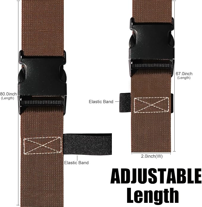 Luggage Straps for Suitcases TSA Approved-2 Pack Bright Personalized Luggage Belt Strap for Suitcase/Carry On Bag Luggage Accessories for Travel (Brown)