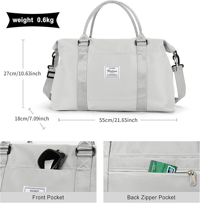 HYC00 Travel Duffel Bag,Carry-on Overnight Weekender Bags for Women,Sports Tote Gym Bag with Wet Pocket