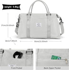 HYC00 Travel Duffel Bag,Carry-on Overnight Weekender Bags for Women,Sports Tote Gym Bag with Wet Pocket