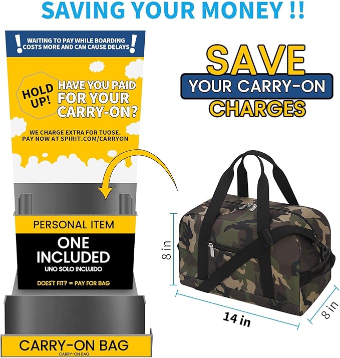 Apenze Small Gym Bag 14 inch lightweight Carry On Mini Duffel Bag for Travel Sport - Camo