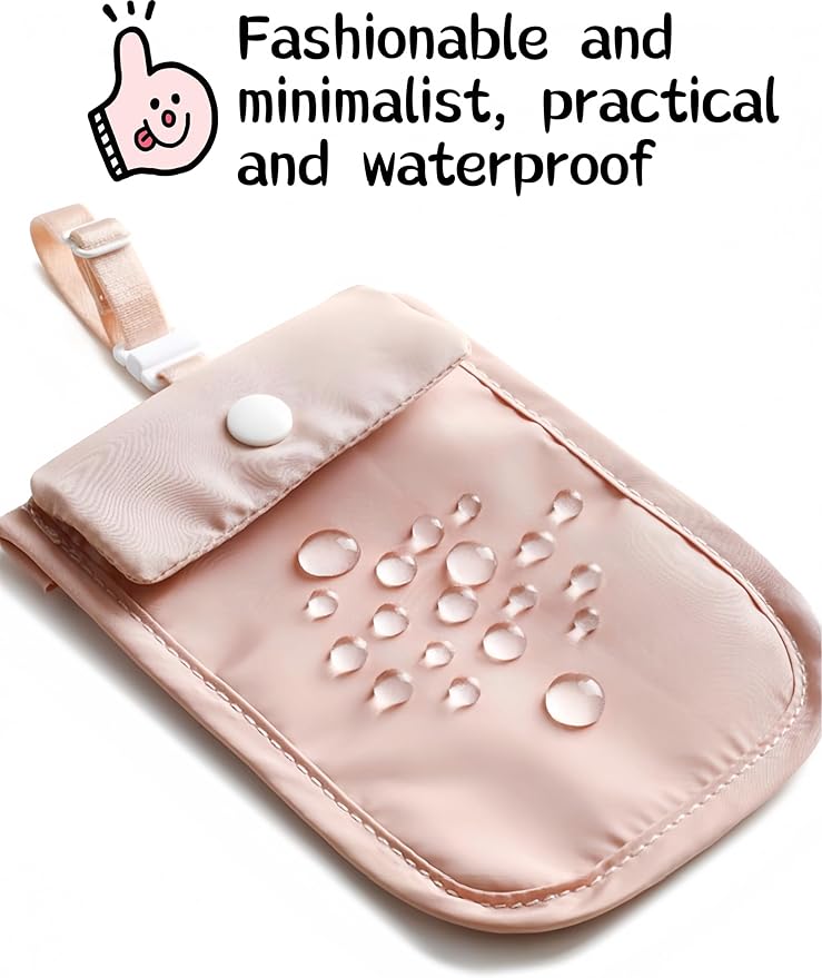 Pink Travel Hidden Bra Wallet - Travel Women's Neck Bag - Hidden Money Bag with Adjustable Elastic Band - Ensuring Safe Travel of Valuable Items