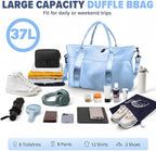Travel Duffle Bag, Weekender Travel Bag Men Small Gym Bag for Women, Hospital Bag for Labor and Delivery, Overnight Bag Luggage Bag with Trolley Sleeve, Airplane Travel Essentials for Flying(Black)