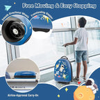 Goplus Kids Luggage, 16’’ Carry On Suitcase with Wheels, Waterproof Hard Shell, Lightweight Rolling Luggage for Travel, Birthday Gifts for Toddlers, Children, Boys, Girls (Blue-Astronaut)