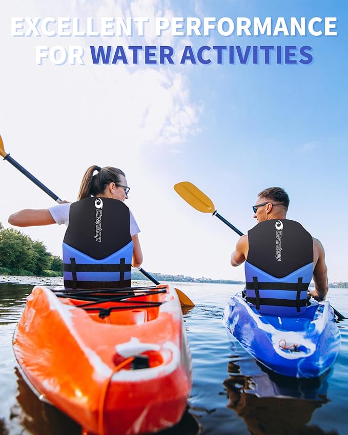 Owntop Swim Vest Adult Water Sport Vest Neoprene Floaties for Swimming, Boating, Kayaking, Fishing | Adjustable Zipper Dual Buckle Foldable Buoyancy Jacket